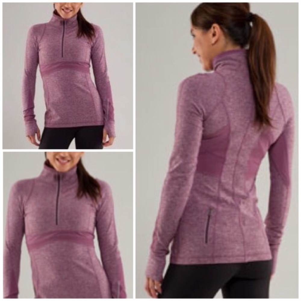 Lululemon Run Full Tilt 4 Muted Mauve 1/2 Zip HTF